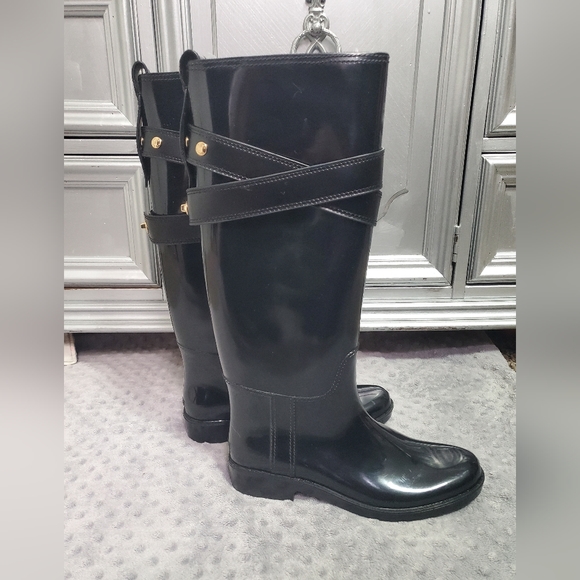 Coach Talia Tall Rubber Rain Boots - Picture 1 of 5